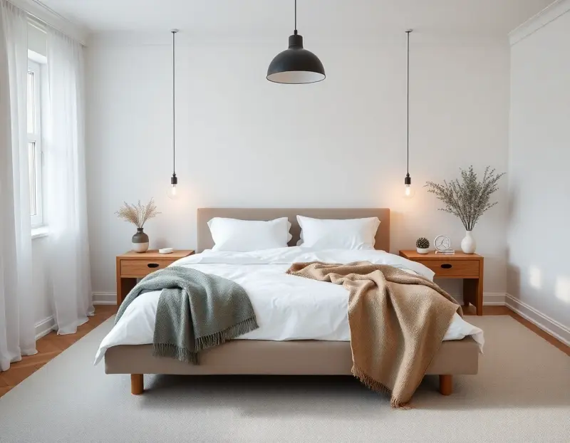 AI bedroom design with Scandinavian style decor